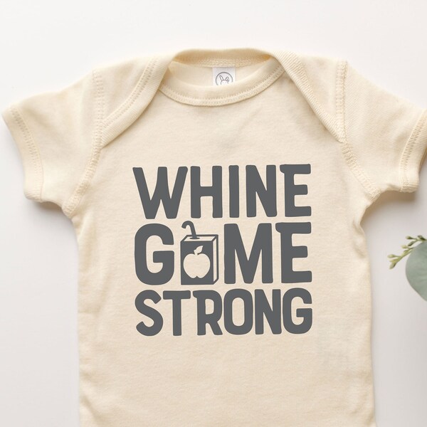 Whine Game Strong Onesie®, Whine Onesie® For Baby Girl Baby Boy, Baby Shower Gender Reveal Surprise, Wine Booze Milk Drinking Funny Onepiece