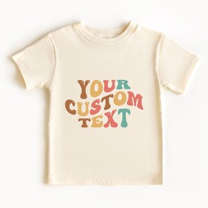 Custom Onesie® Personalized Boho Retro Aesthetic Text Name Tee Shirt Clothing Gift For Baby Suit Toddler Youth Wear For Baby Girl Baby Boy image 4