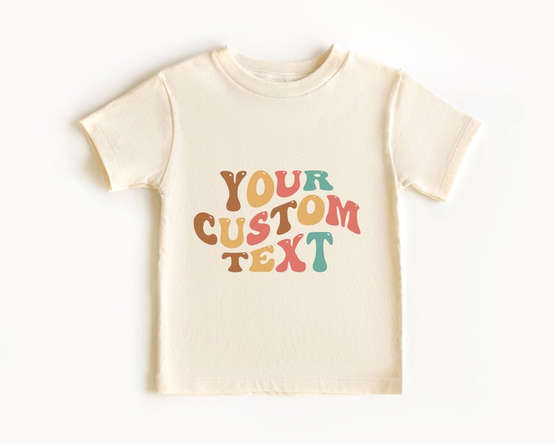 Custom Onesie® Personalized Boho Retro Aesthetic Text Name Tee Shirt Clothing Gift For Baby Suit Toddler Youth Wear For Baby Girl Baby Boy image 4