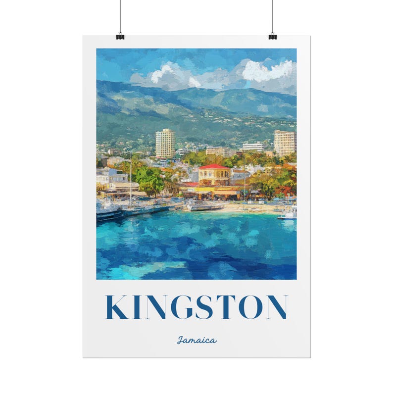 Kingston Jamaica Art Poster, Kingston Jamaica Travel Wall Art