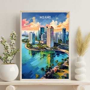 Miami Poster, Miami Travel Art, United States, Birthday Present, Wedding Gift, Miami Art, Florida Poster, Florida Art, Miami Christmas Gift
