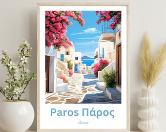 Paros Poster, Paros Travel Print, Paros Travel Art Gift, Greece Art, Paros Travel Gift, Christmas Gift, Wedding Gift, Birthday Gift