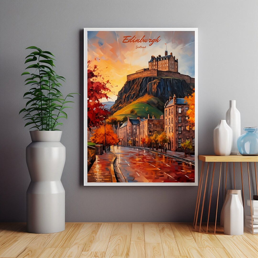 Edinburgh Poster Edinburgh Travel Print Scotland Print Etsy
