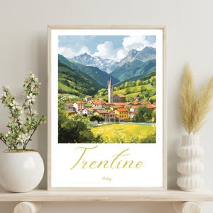 Trentino Italy Poster, Italian Scenic Decor, Trentino Italy Travel Print, Italy Print, Italy Wall Art, Gift for Italy Lovers, Christmas Gift