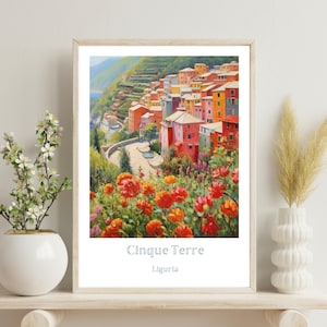 Cinque Terre Poster, Cinque Terre Wall Art,  Cinque Terre Gift, Italy Travel Print, Manarola Italy Art,  Italy Poster, Christmas Gift