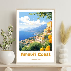 Amalfi Coast Poster, Amalfi Coast Travel Poster, Sorrento Lemon Amalfi Print, Italy Wall Art, Amalfi Lemons, Amalfi Coast Print,Sorrento Art