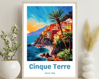 Cinque Terre Poster, Cinque Terre Travel Print, Cinque Terre Gift Art, Cinque Terre Italy Print, Italy Art, Christmas Gift, Wedding Gift