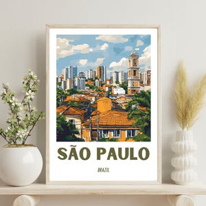 São Paulo Poster, Sao Paulo Travel Print, Sao Paulo Wall Hanging Home Decor, Brazil Wall Decor, Sao Paulo Gift Art, Birthday Gift,Brazil Art
