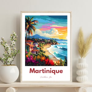 Poster Martinique, impression voyage Martinique, impression voyage Caraïbes, décoration d'intérieur Caraïbes, art France, cadeau de Noël, art voyage France