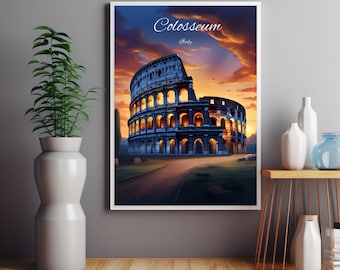 Colosseum Print, Rome Poster, Rome Photography, Italy Travel Photo,Rome Print, Roma Italia, Wedding gift, Christmas Gift Rome,Italy Wall Art
