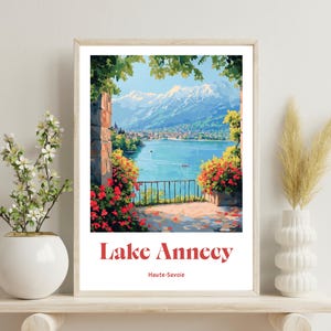 Lake Annecy Poster, Annecy France Travel Print, Lake Annecy France Art, French Lake Art, Lake Annecy Wall Art, Christmas Gift, Annecy Gift