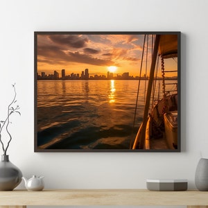 Manila Poster, Manila Skyline Poster, Manila Travel Print, Manila Philippines Travel Poster, Philippines Travel Print,  Sailing Boat Print,