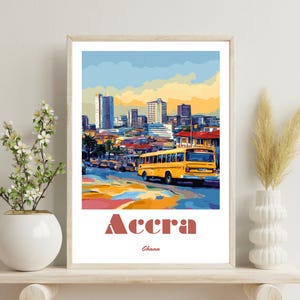 Accra Ghana Poster, Accra Travel Print, Ghana Wall Art, African Travel Print, Tropical Decor, Christmas Gift, Ghana Art Gift, Birthday Gift