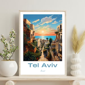 Tel Aviv Poster, Tel Aviv Israel Travel Poster, Tel Aviv Israel Travel Gift, Tel Aviv Print, Israel Travel Gift, Wedding Gift, Birthday Gift
