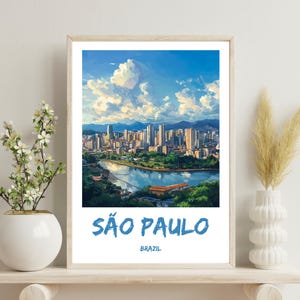 São Paulo Poster, Sao Paulo Travel Print, Sao Paulo Wall Hanging Home Decor, Brazil Wall Decor, Sao Paulo Gift Art, Birthday Gift,Brazil Art
