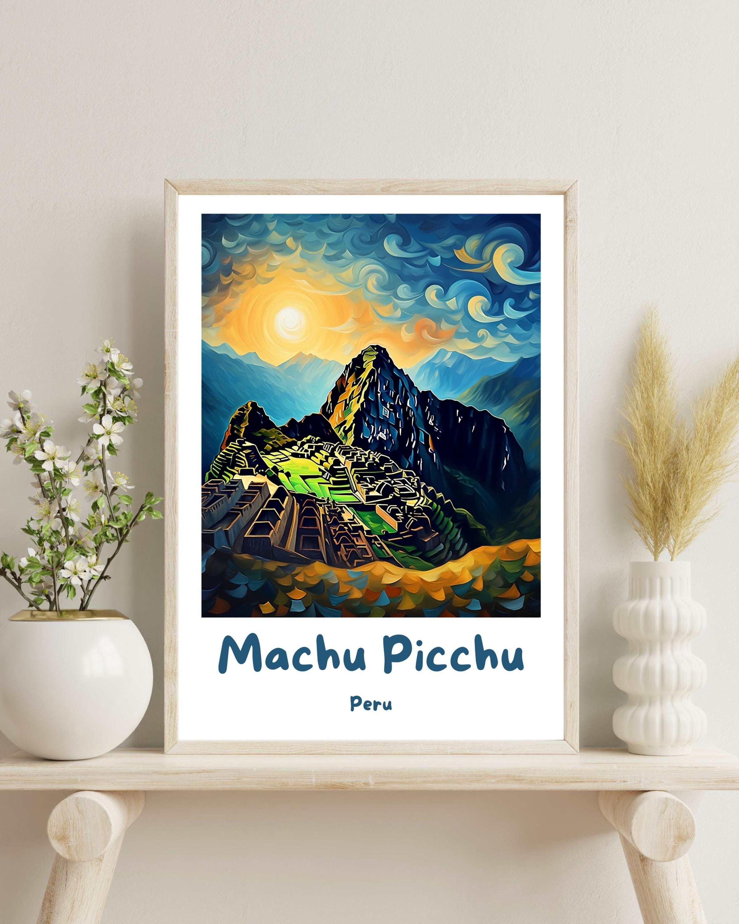 Machu Picchu Poster, Machu Picchu Travel Poster, Peru Wall Art, Machu Picchu Print, Peru Travel Art, Peru Print, Wedding gift,Christmas Gift