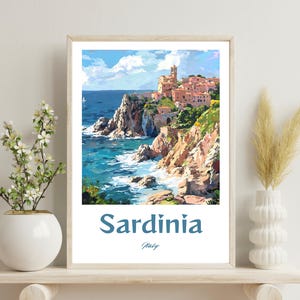 Sardinia Poster, Sardinia Italy Travel Print, Sardinia Wall Decor, Sardinia Art Print, Sardinia Unique Art Poster, Christmas Gift, Italy art