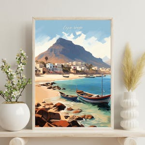 Cape Verde Poster, Cabo Verde Wall Art, Cape Verde Travel Poster, Tropical Art Print, Christmas Gift, Wedding Gift, Africa Art