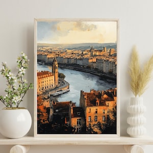Lyon France Poster, Lyon Travel Print , France Travel Poster, Lyon Art Print, French Art Gift, Lyon Wall Art, Wedding Gift, Christmas Gift