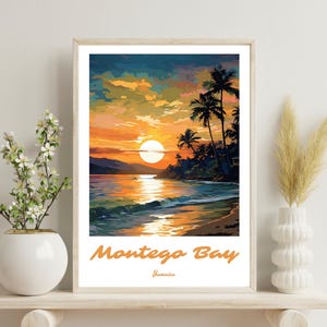 Montego Bay Poster, Jamaica travel print, Caribbean Art, Jamaica poster, Montego Bay Print, Jamaica Travel Art, Christmas Gift, Wedding gift