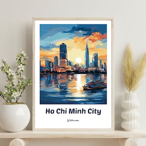 Ho Chi Minh City Poster, Ho Chi Minh Print, Saigon Print, Vietnam Travel Poster, Ho Chi Minh Art, Wedding Gift, Vietnam Art, Christmas Gift