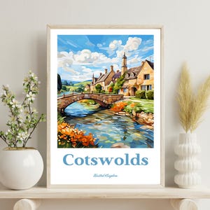 Cotswolds Poster, Cotswolds Travel Print, United Kingdom Poster, Cotswolds Art, England Countryside Poster, England Wall Art, Christmas Gift