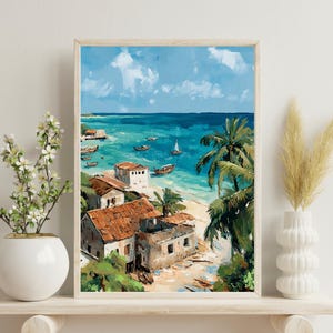 Zanzibar Poster, Zanzibar Ocean Decor, Zanzibar Travel Print, Zanzibar Summer Home Decoration, Gift for Sailors, Christmas Gift,Tanzania Art