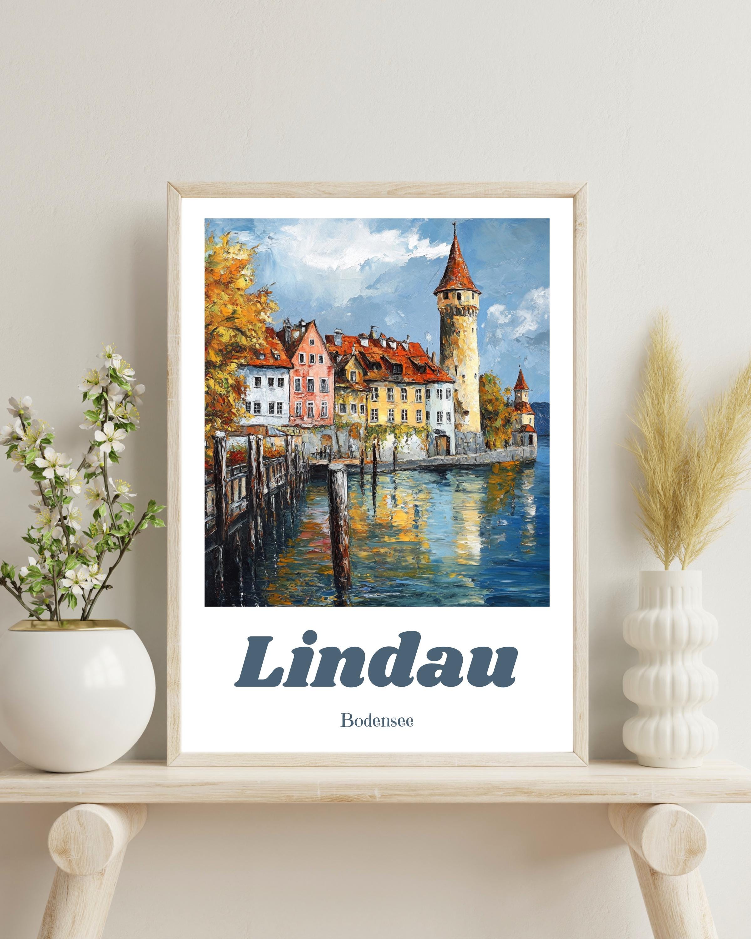 Lindau Am Bodensee Poster, Lake Constance Poster, Lindau Travel