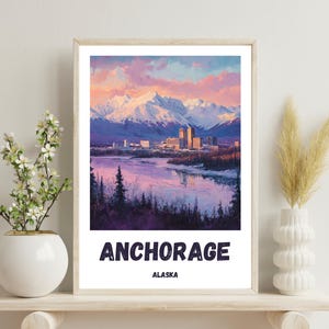 Anchorage Alaska Poster, Anchorage Print, Anchorage Alaska Travel Print, Anchorage Art Print, Alaska Print, Anchorage Decor, Christmas Gift