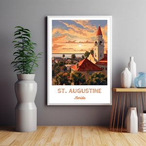 St. Augustine Poster, St. Augustine Print, Florida Art, St. Augustine Travel Print, Usa Travel Poster, Birthday Gift, Christmas Gift