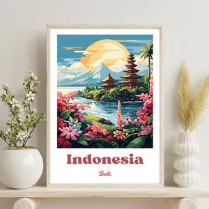 Bali Poster, Bali traditional travel print, Indonesia print, Indonesia poster, Indonesia Travel Art, Bali Art Print, Wedding Gift