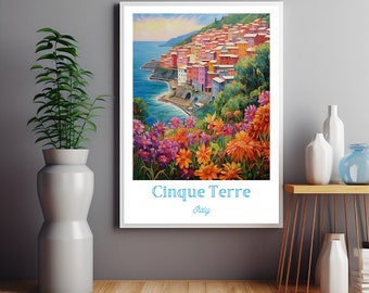Cinque Terre Poster, Cinque Terre Print, Cinque Terre Wall Art, Cinque Terre, Italy Travel Poster, Christmas Gift, Cinque Terre Gift,