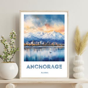 Anchorage Alaska Poster, Anchorage Print, Anchorage Alaska Travel Print, Anchorage Art Print, Alaska Print, Anchorage Decor, Christmas Gift