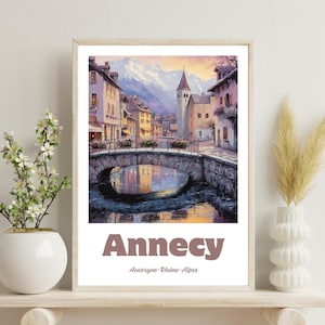 Annecy France Poster, Annecy Travel Print, Annecy Wall Art, French Art Print, Romantic France Annecy Poster, Christmas Gift, Birthday Gift