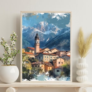 Trentino Italy Poster, Italian Scenic Decor, Trentino Italy Travel Print, Italy Print, Italy Wall Art, Gift for Italy Lovers, Christmas Gift