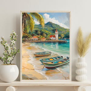 Martinique Poster, Martinique Travel Print, Caribbean Travel Print, Caribbean Home Decor, France Art, Travel Souvenir, France Travel Art