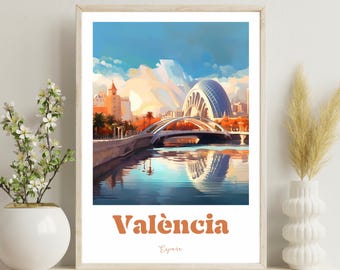 Valencia Spain Poster, Valencia Travel Print Wall Art, Valencia Art, Spain Print, Spain Travel Art, Wedding Gift, Christmas Gift,