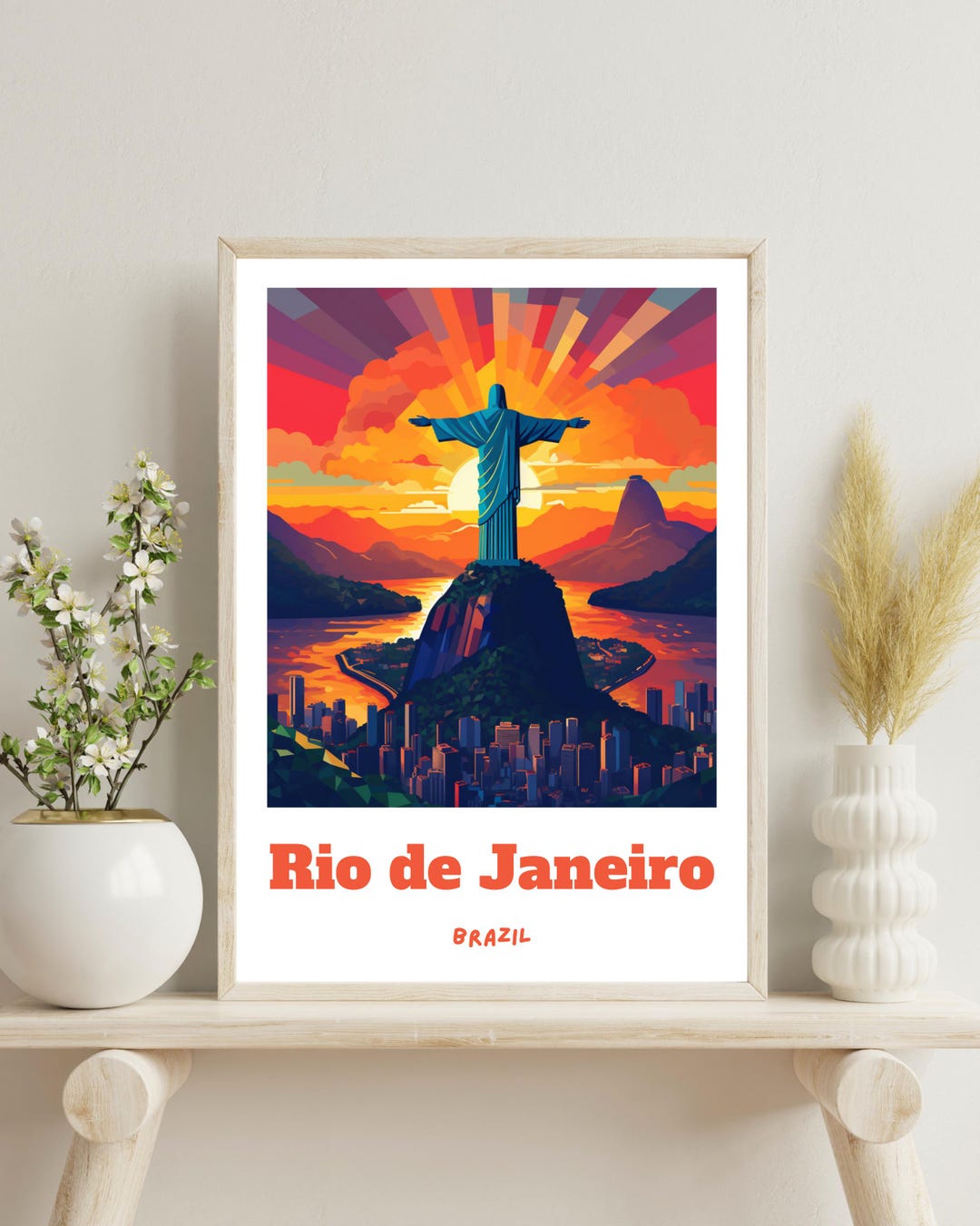Visit Rio Poster Rio De Janeiro Poster, Rio De Janeiro Travel Print, Brazil Travel Art ...