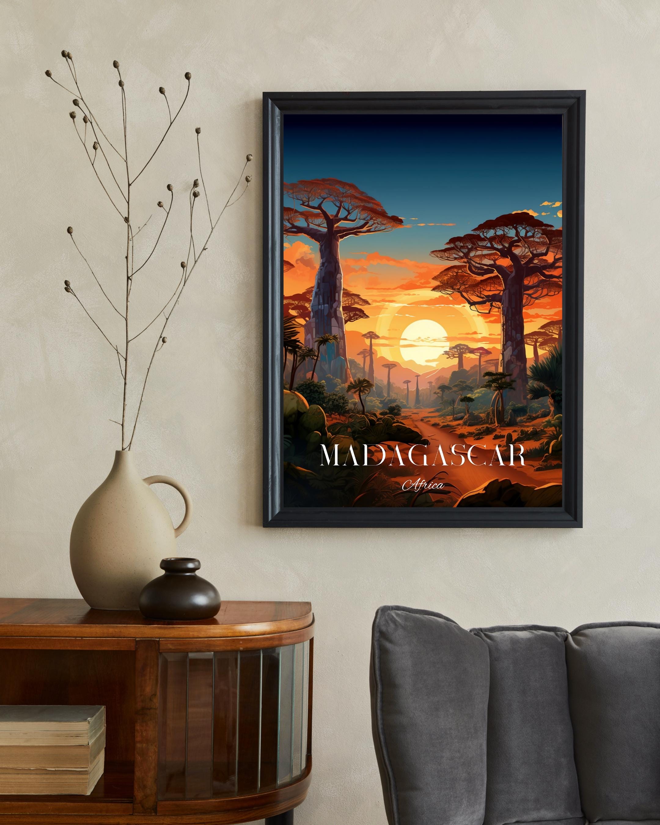 Madagascar Print, Madagascar Poster Wall Art, Travel Poster