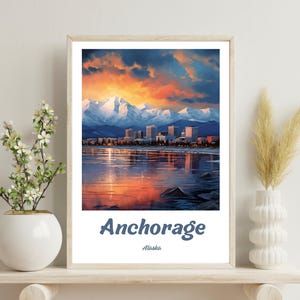 Anchorage Poster, Anchorage Alaska Travel Print, United States Travel Print, Wedding Gift, Anchorage Art,Christmas Gift, Anchorage Souvenir