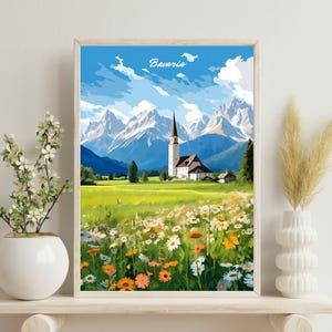 Bavaria Poster, Bavaria Print, Garmisch-Partenkirchen Travel Print, Zugspitze Print, Garmisch-Partenkirchen Gift Art, Bavaria Christmas Gift