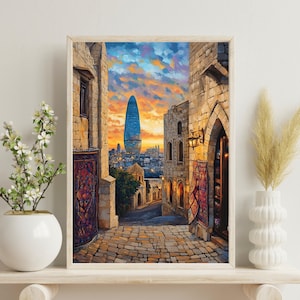 Baku Azerbaijan Poster, Baku Travel Print, Baku Wall Art, Azerbaijan Poster, Azerbaijan Art Print, Wedding Gift, Birthday Gift, Baku Gift