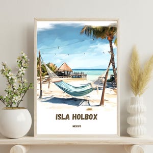 Isla Holbox Poster, Isla Holbox Wall Art, Isla Holbox Travel Poster, Mexico Travel Art, Beach Poster, Wedding Gift, Christmas Gift,