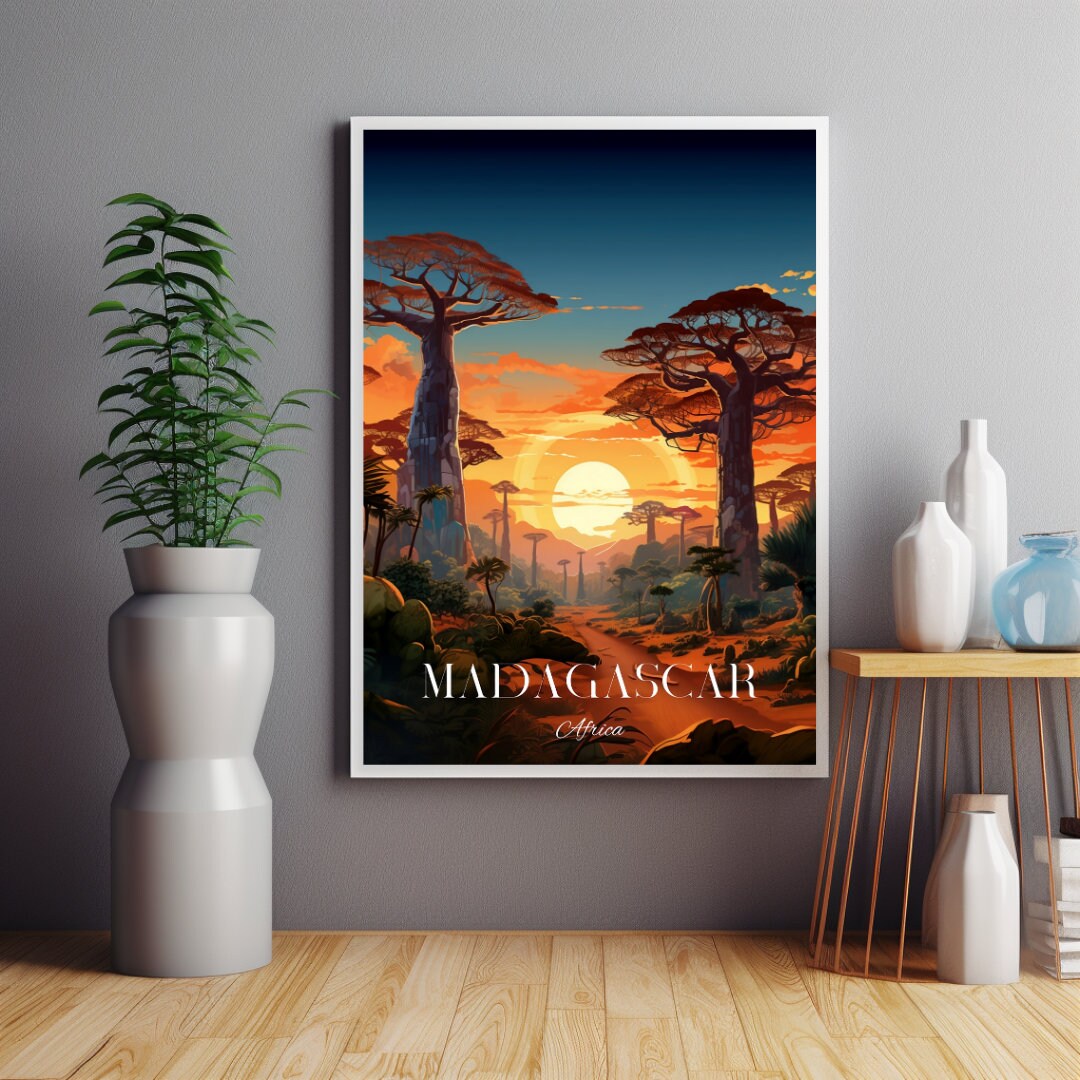 Madagascar Print, Madagascar Poster Wall Art, Travel Poster, Africa ...
