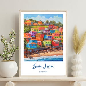 San Juan Poster, San Juan Travel Print, Puerto Rico Print, Puerto Rico Travel Print, Caribbean Travel Print, San Juan Decor, Wedding Gift