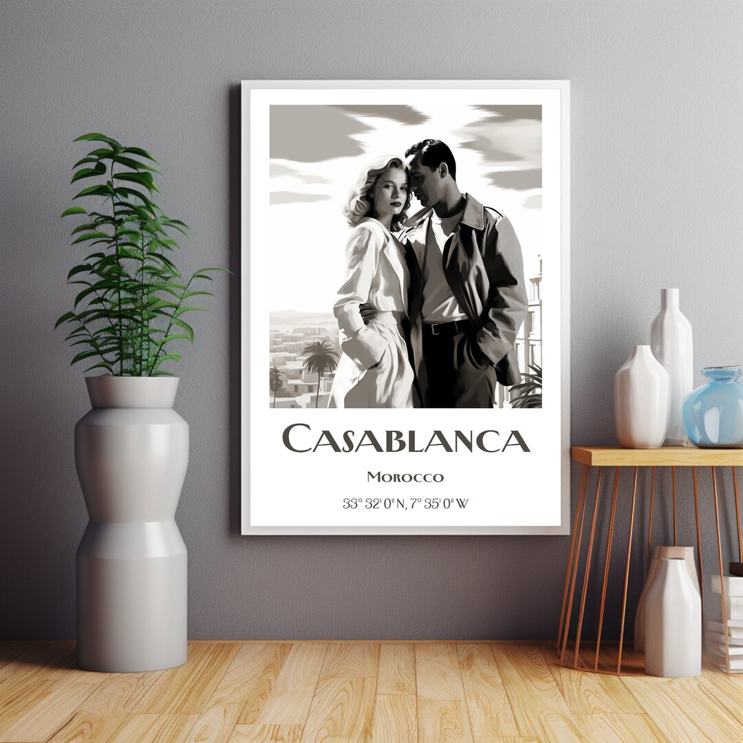 Casablanca Poster, 1942 Casablanca Inspired Movie Poster Print, Movie ...