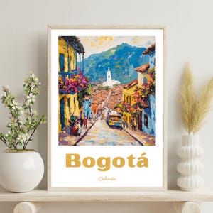 Bogota Colombia Poster, Bogota Travel Print, Bogota Wall Art, Gift for Colombia Lovers, Colombian Art, Christmas Gift, Bogota Art Gift