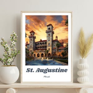 St. Augustine Poster, St. Augustine Travel Print, St. Augustine Gift Art, Florida Art Gift, St. Augustine Travel Art, Christmas Gift,