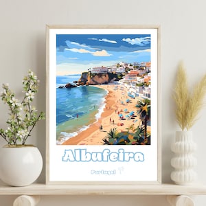 Albufeira Poster, Albufeira Travel Print, Albufeira Wall Hanging Home Décor, Portugal Poster,  Albufeira Travel Gift, Christmas Gift,