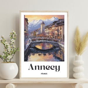 Annecy France Poster, Annecy Travel Print, Annecy Wall Art, French Art Print, Romantic France Annecy Poster, Christmas Gift, Birthday Gift